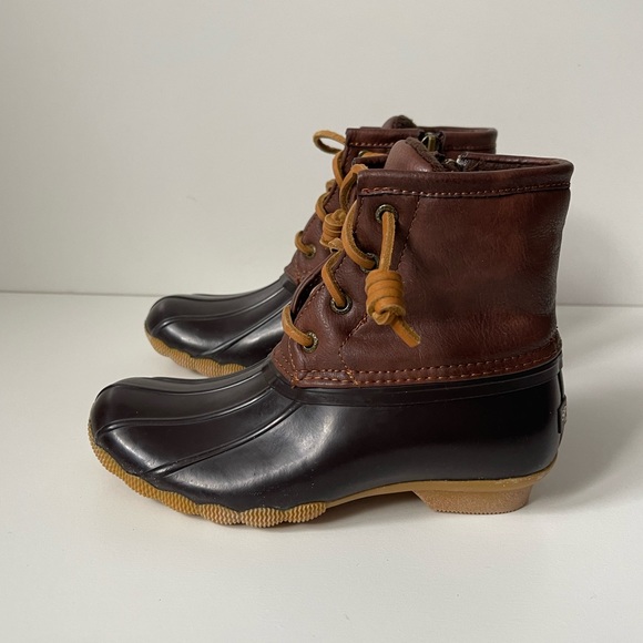 Sperry Topsider Kid’s Unisex Saltwater Water-resistant Rain Boot - Brown - Picture 3 of 16